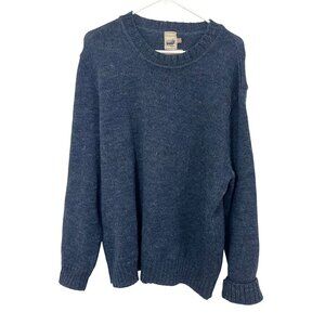 John Lewis & Co Navy Wool Pullover Crewneck Sweater Wool England Mens‎ Large